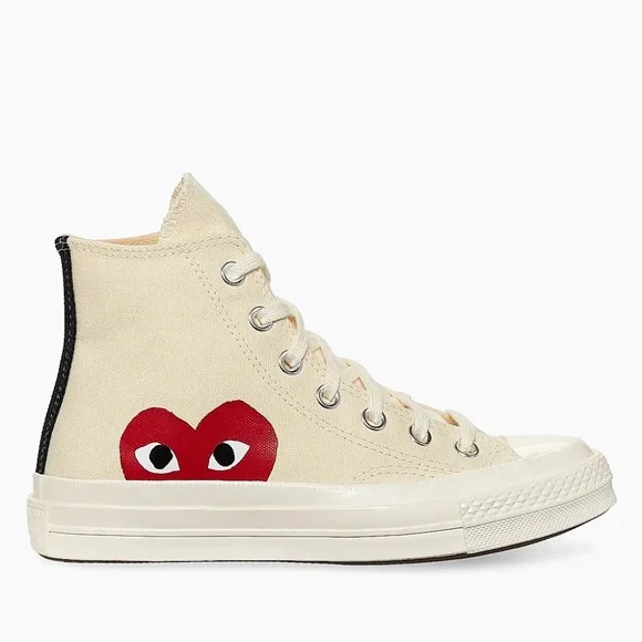 Comme des Garçons PLAY x Converse Chuck 70 High Top Sneakers - Picture 4 of 9